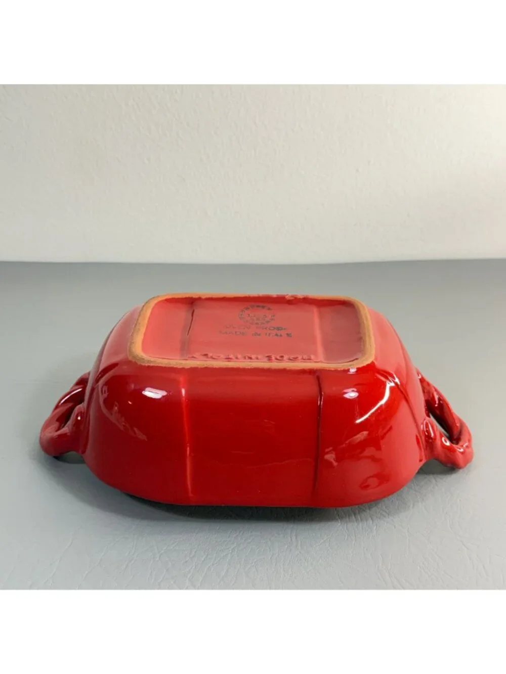 Vintage Lica Ars Italy Red Ceramic Casserole Dish 11